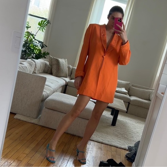 Orange oversized vintage blazer - Picture 2 of 4